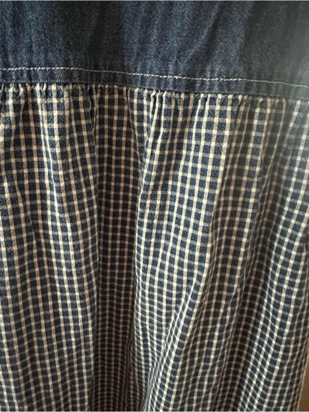 Bobbie Brooks gingham checkered denim long dress with CAT women’s S vintage - Picture 4 of 10